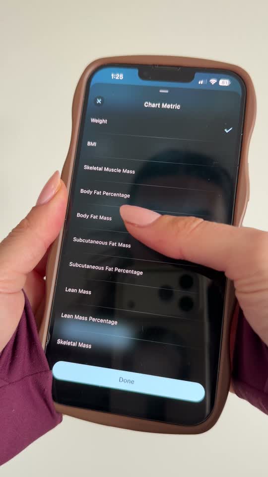 Hume app demonstration showing measurement trends and the segmental body view