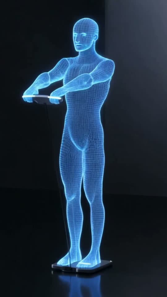 Animated visualization of Hume Pod hand and foot sensors measuring across the body