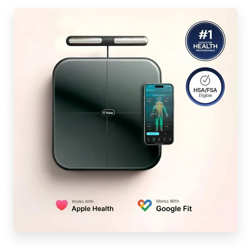 Hume Body Pod scale with phone app and health badges